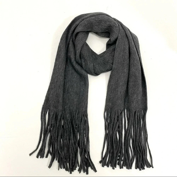 Lucky Brand Solid Brushed Scarf Dark Gray Soft Cozy Winter Preppy One size - Picture 4 of 7